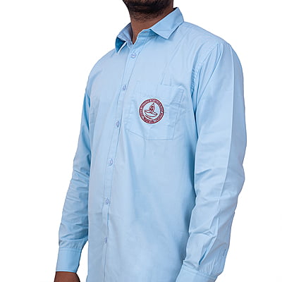 Cotton Shirt | Full Sleeves | IITM Logo embroidery | Ligth Blue Color