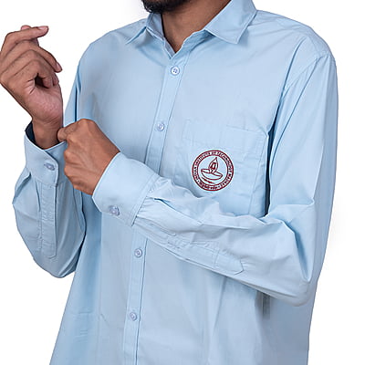 Cotton Shirt | Full Sleeves | IITM Logo embroidery | Ligth Blue Color