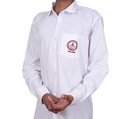 Cotton Shirt | Full Sleeves | IITM Logo embroidery | White Color