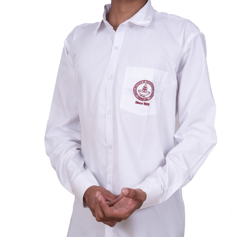 Cotton Shirt | Full Sleeves | IITM Logo embroidery | White Color