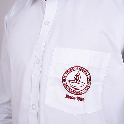 Cotton Shirt | Full Sleeves | IITM Logo embroidery | White Color