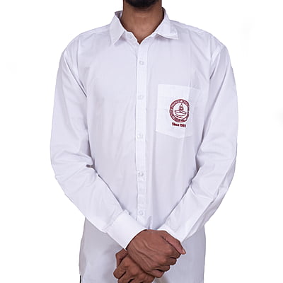 Cotton Shirt | Full Sleeves | IITM Logo embroidery | White Color