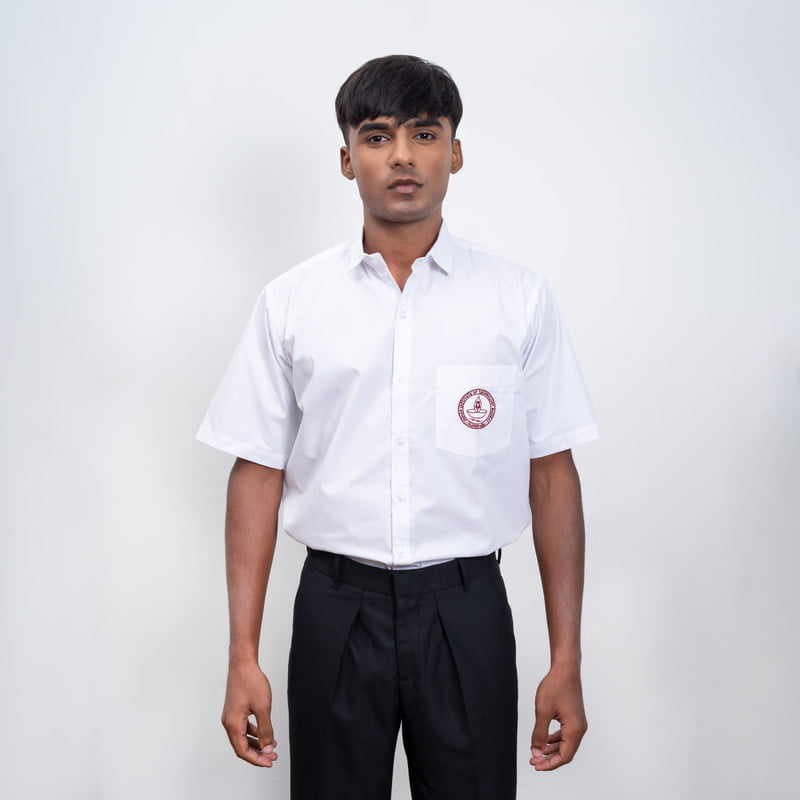 Cotton Shirt | Half Sleeves | IITM Logo embroidery | White Color