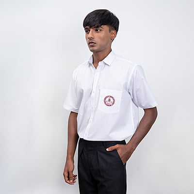 Cotton Shirt | Half Sleeves | IITM Logo embroidery | White Color