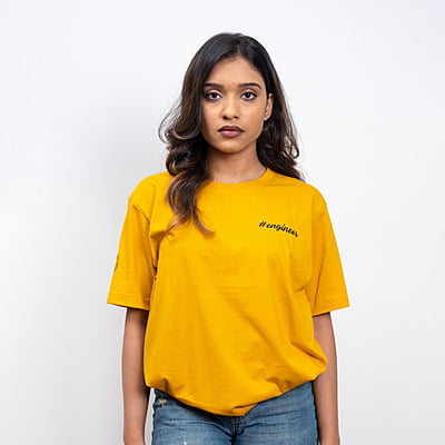 Round Neck Unisex T-shirt Mustard