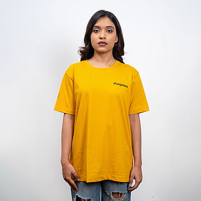 Round Neck Unisex T-shirt Mustard