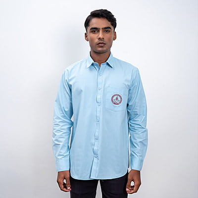 Cotton Shirt | Full Sleeves | IITM Logo embroidery | Ligth Blue Color