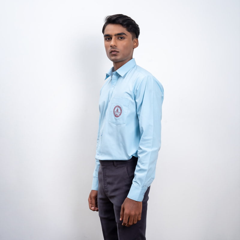 Cotton Shirt | Full Sleeves | IITM Logo embroidery | Ligth Blue Color