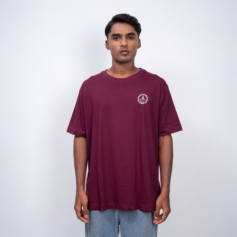 Round Neck Unisex T-shirt Maroon