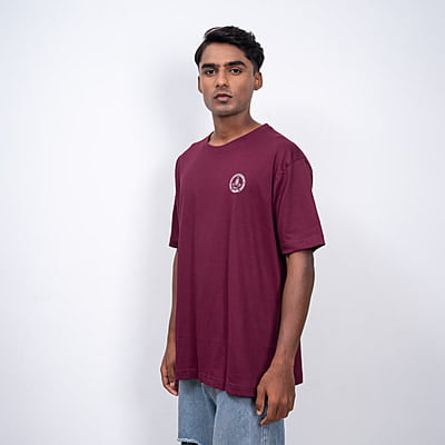 Round Neck Unisex T-shirt Maroon