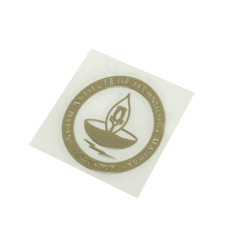 Gold Electroplated Metal Sticker - 4 CM
