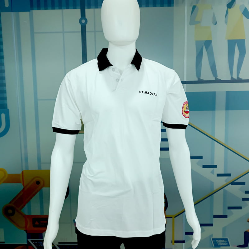 Polo T-Shirt White with Black